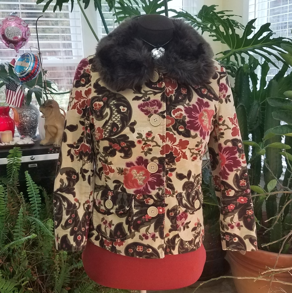 Caramel  Floral  Jaket